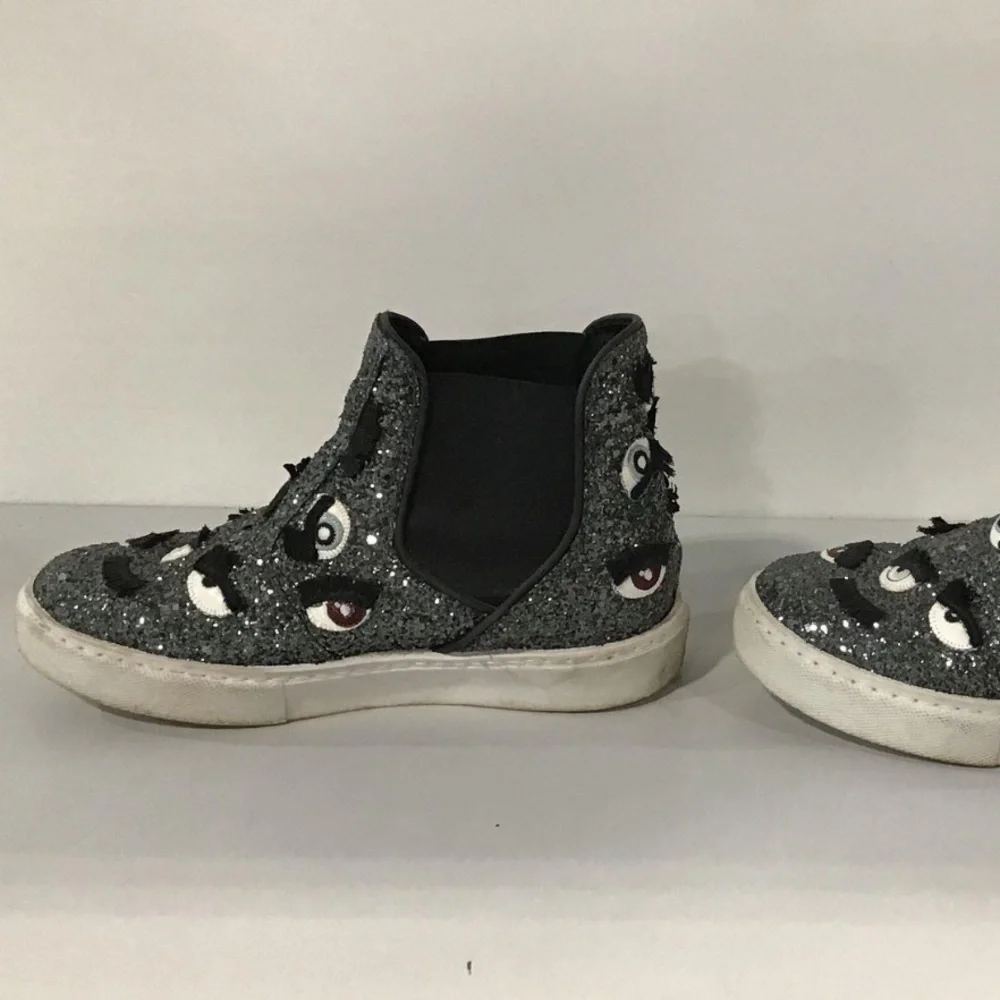 Women’s Chiara Ferragni Glitter Eyes Sneaker Ankle Boots Size 37